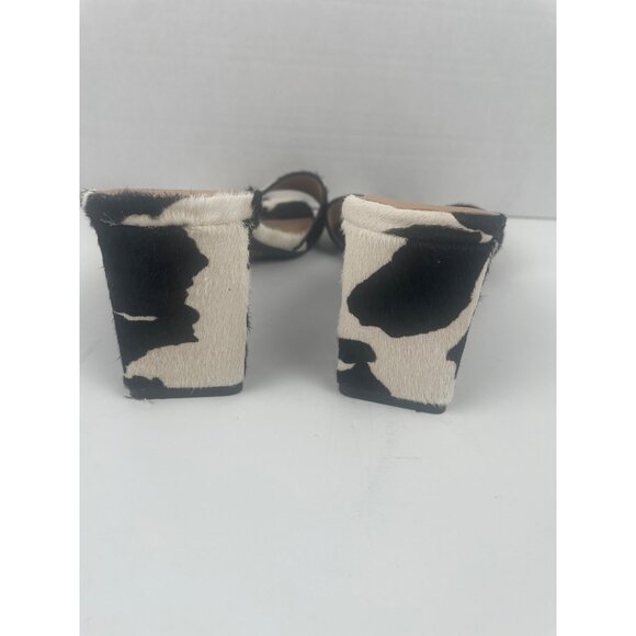 Cow Print Open Toe Block Heel Slide Sandals By INC International Concepts Size 8 - Picture 6 of 10